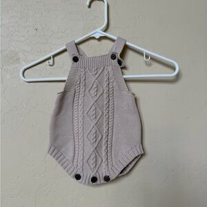 Beige Knit Baby Romper